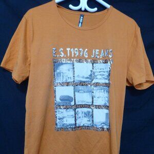 BLACK WARRIOR, xl, extra large, orange graphic tee
